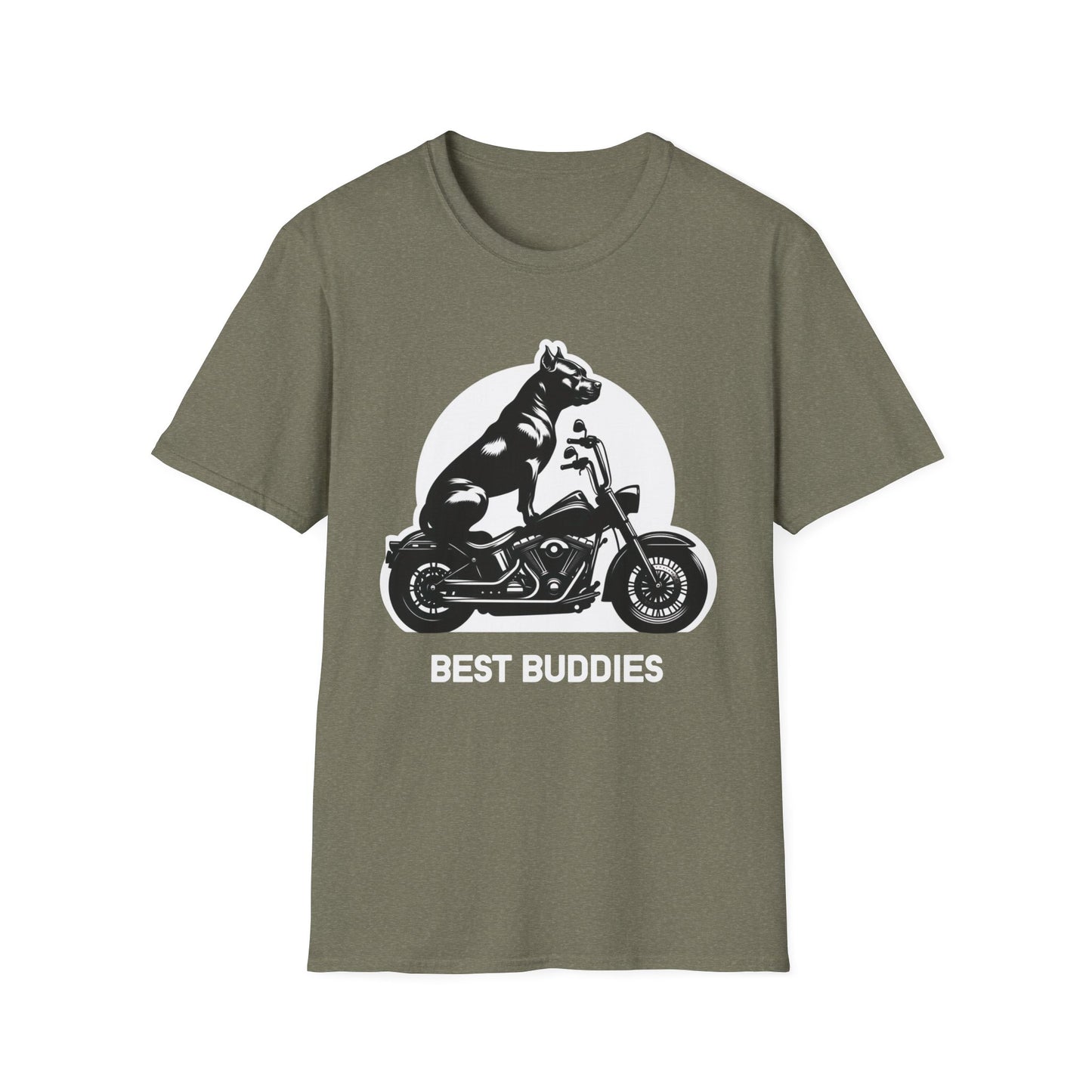 Pit Bull Silhouette Unisex T-Shirt | Motorcycle Enthusiasts Apparel | White Text