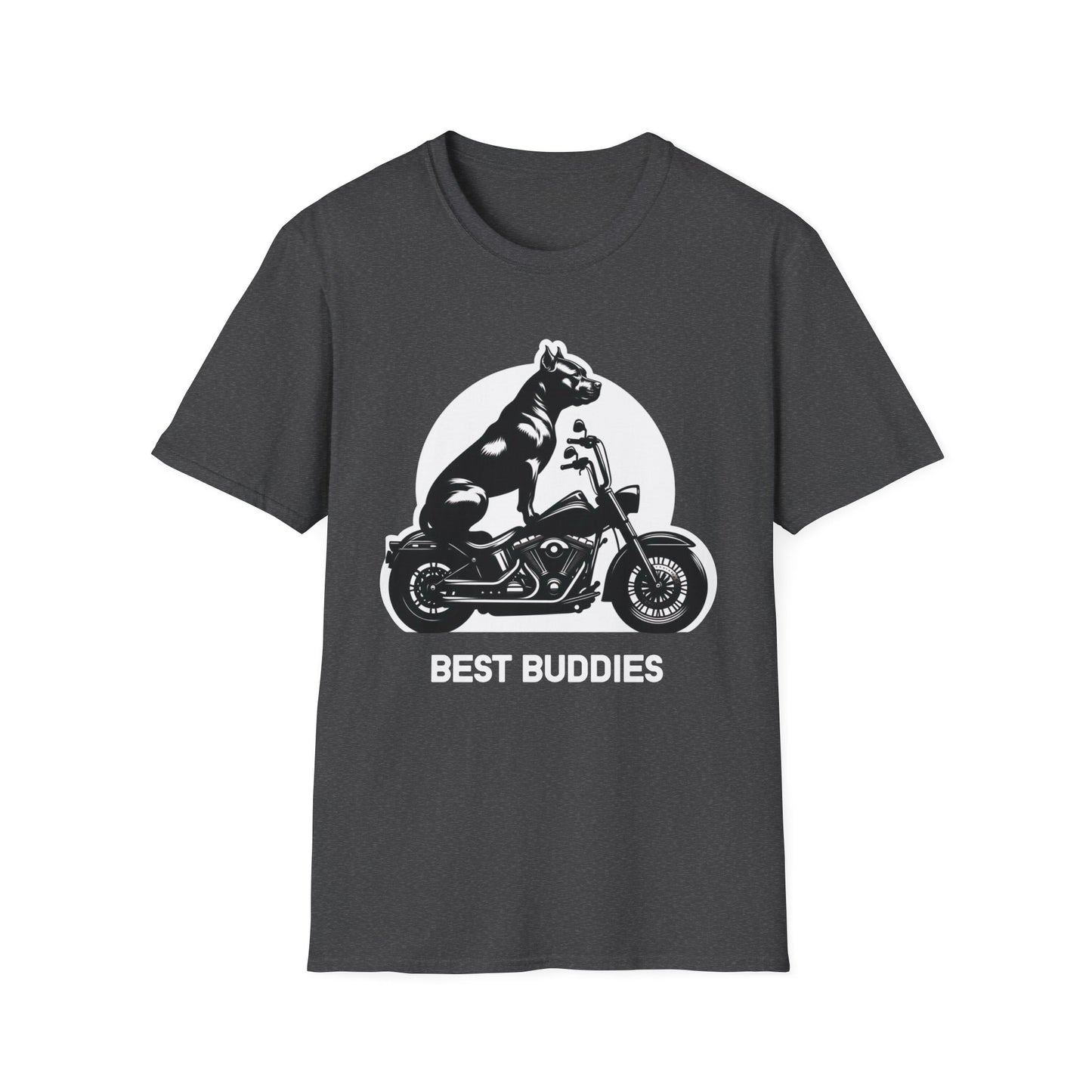 Pit Bull Silhouette Unisex T-Shirt | Motorcycle Enthusiasts Apparel | White Text