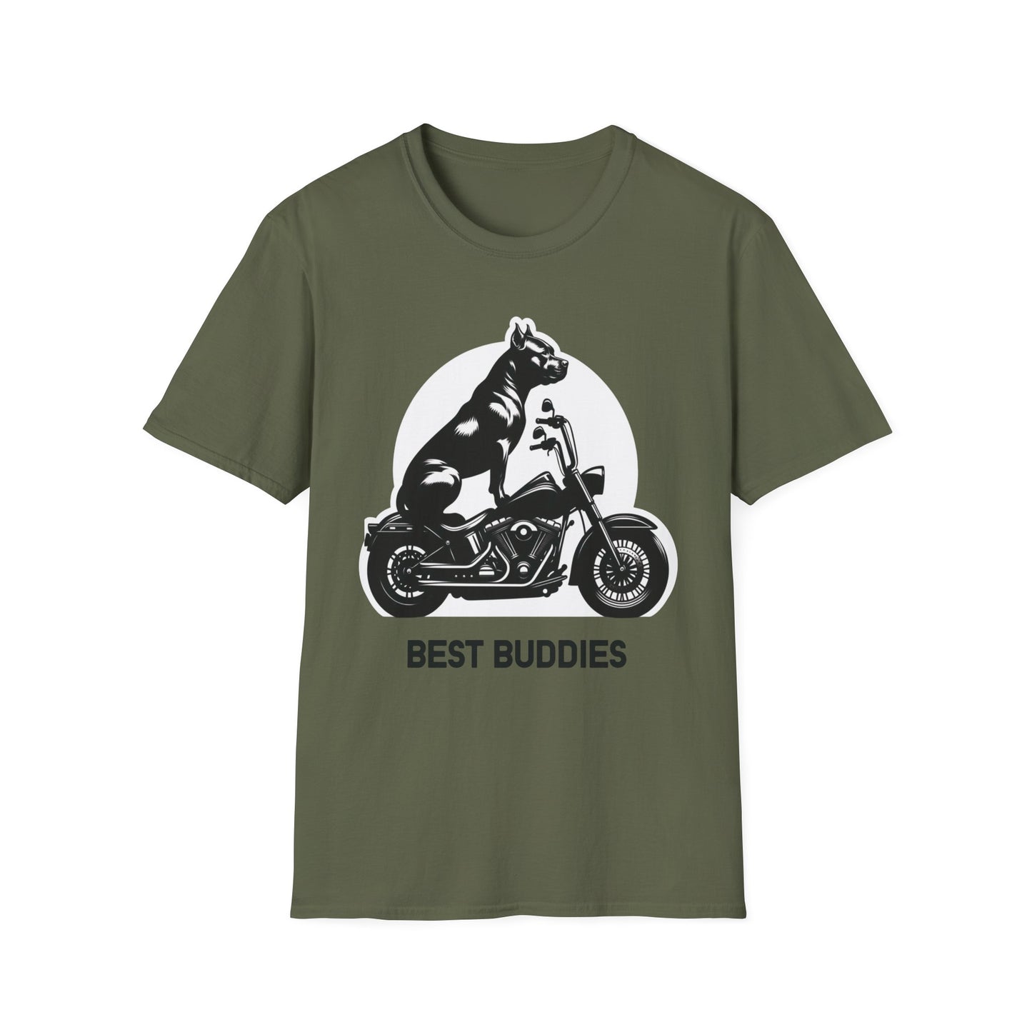 Pit Bull Silhouette Unisex T-Shirt | Motorcycle Enthusiasts Apparel | Black Text