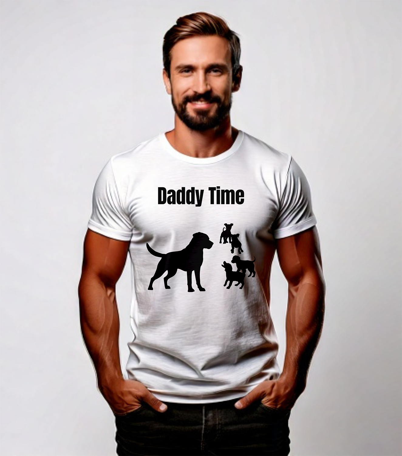 Daddy Time Silhouette T-Shirt - Dog Lover Gift