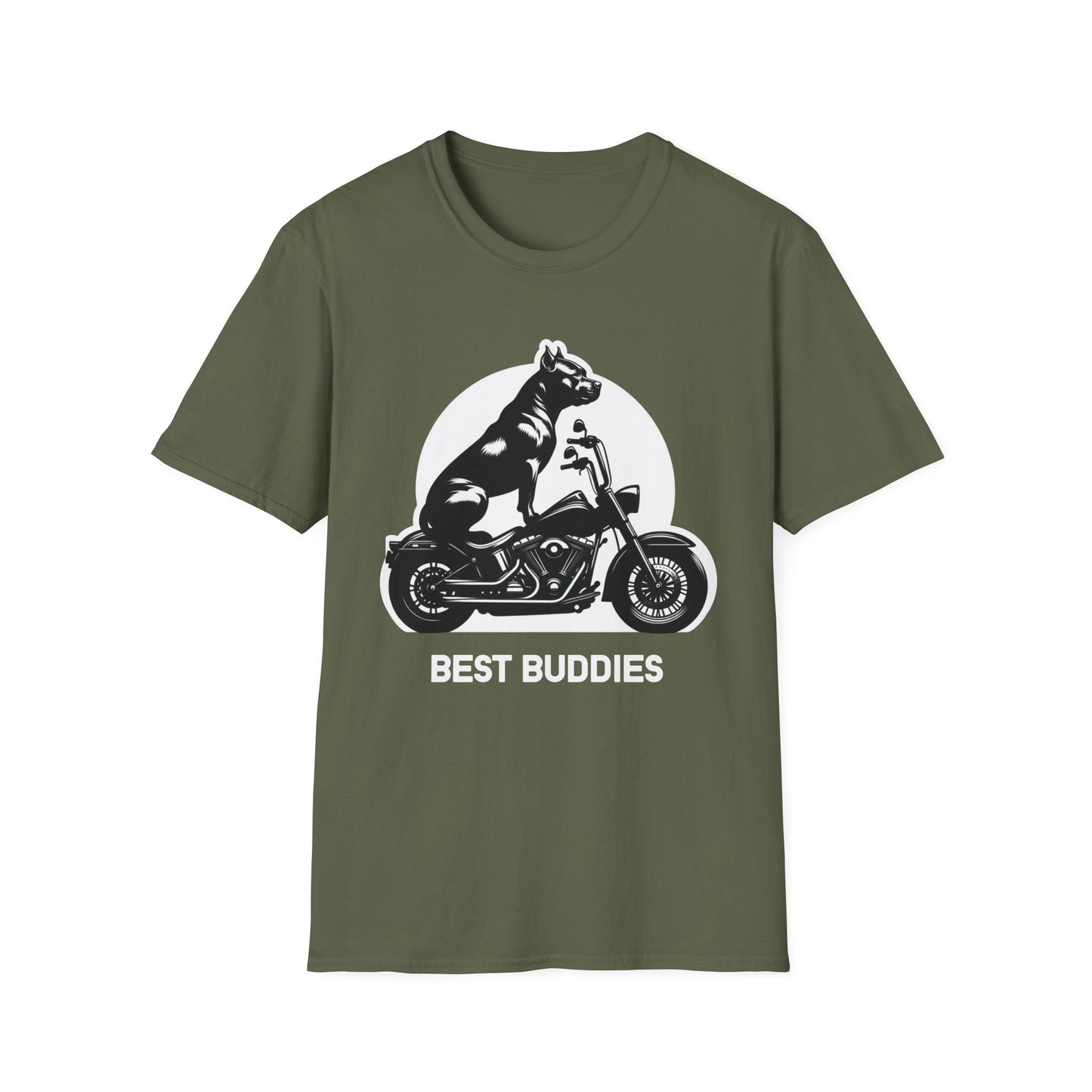 Pit Bull Silhouette Unisex T-Shirt | Motorcycle Enthusiasts Apparel | White Text