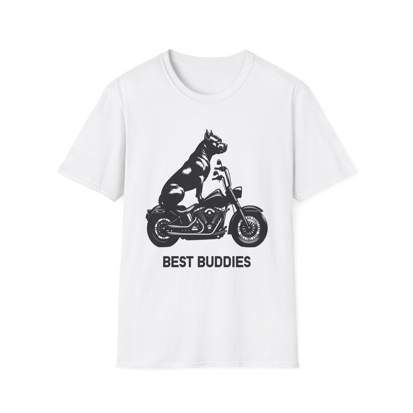 Pit Bull Silhouette Unisex T-Shirt | Motorcycle Enthusiasts Apparel | Black Text