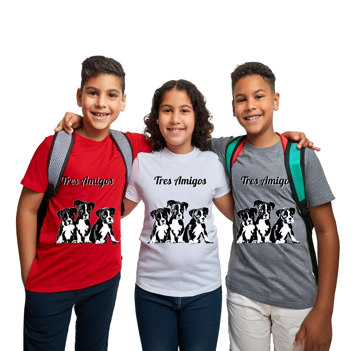 Kids Tee - Tres Amigos - Best Buddies - Adorable Boxer Puppies