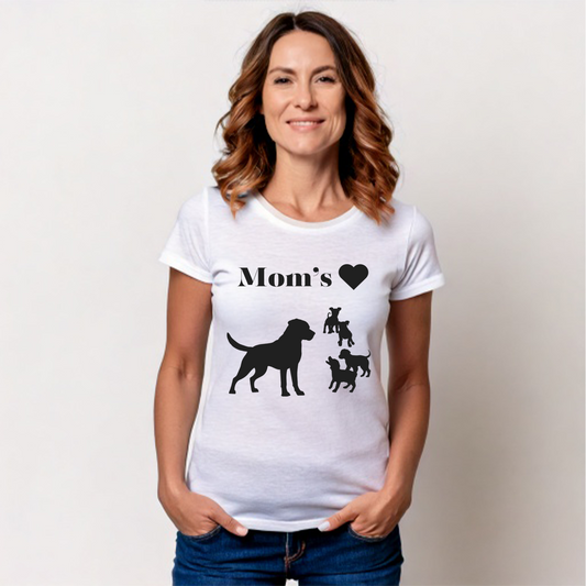 Dog Mom Silhouette T-Shirt - Perfect Gift for Mommy Dog Lovers