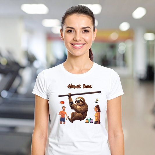 Cute Sloth Softstyle T-Shirt | Workout Chin-up Bar Design